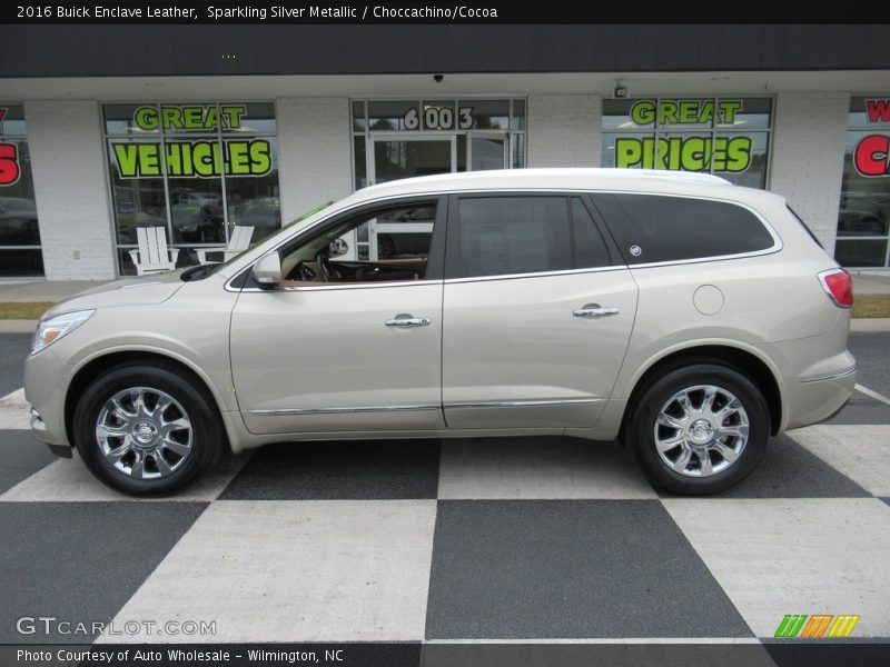 Sparkling Silver Metallic / Choccachino/Cocoa 2016 Buick Enclave Leather