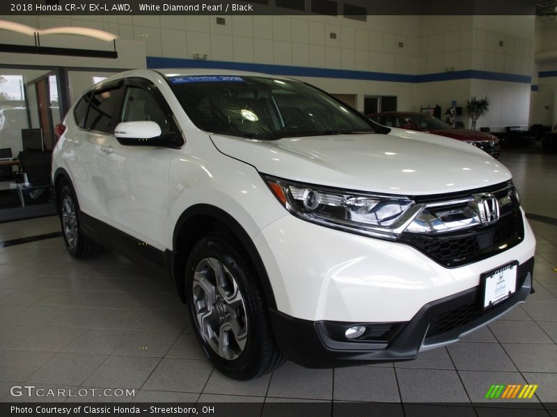 White Diamond Pearl / Black 2018 Honda CR-V EX-L AWD
