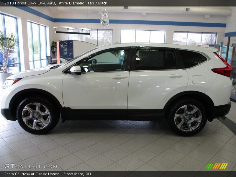 White Diamond Pearl / Black 2018 Honda CR-V EX-L AWD
