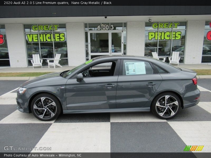 Nano Gray Metallic / Black 2020 Audi A3 2.0 S Line Premium quattro