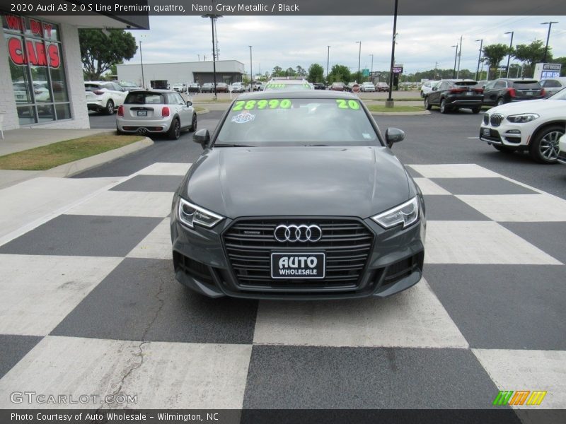 Nano Gray Metallic / Black 2020 Audi A3 2.0 S Line Premium quattro