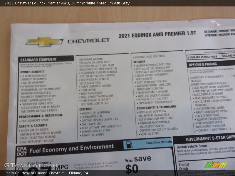 Summit White / Medium Ash Gray 2021 Chevrolet Equinox Premier AWD