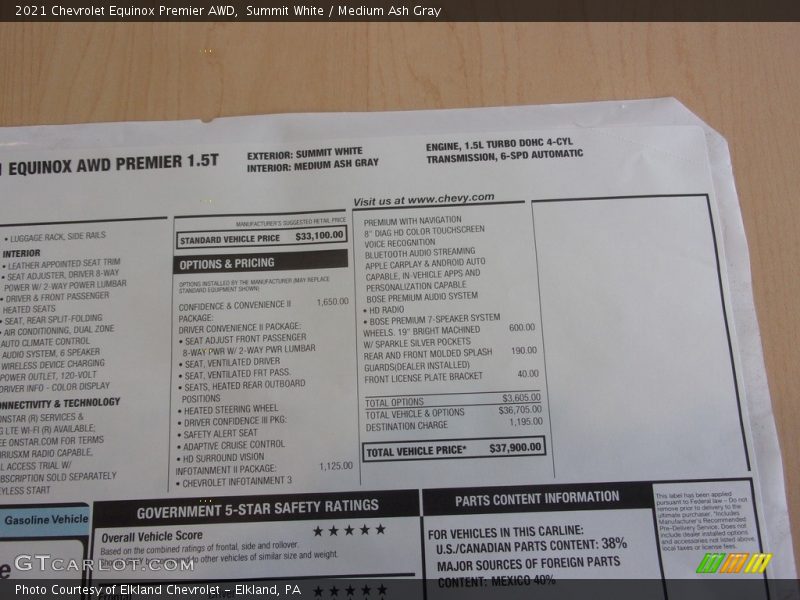 Summit White / Medium Ash Gray 2021 Chevrolet Equinox Premier AWD