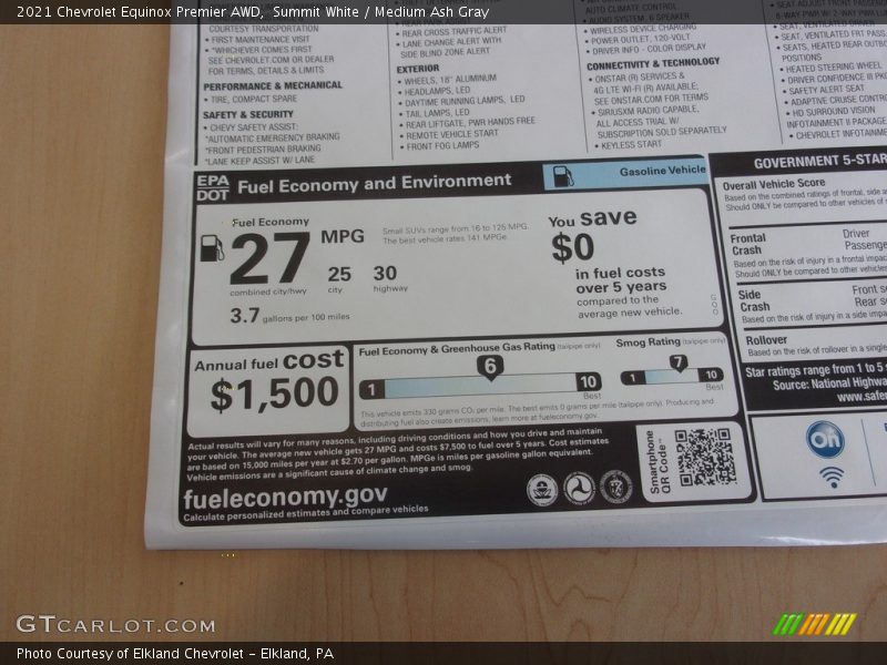 Summit White / Medium Ash Gray 2021 Chevrolet Equinox Premier AWD