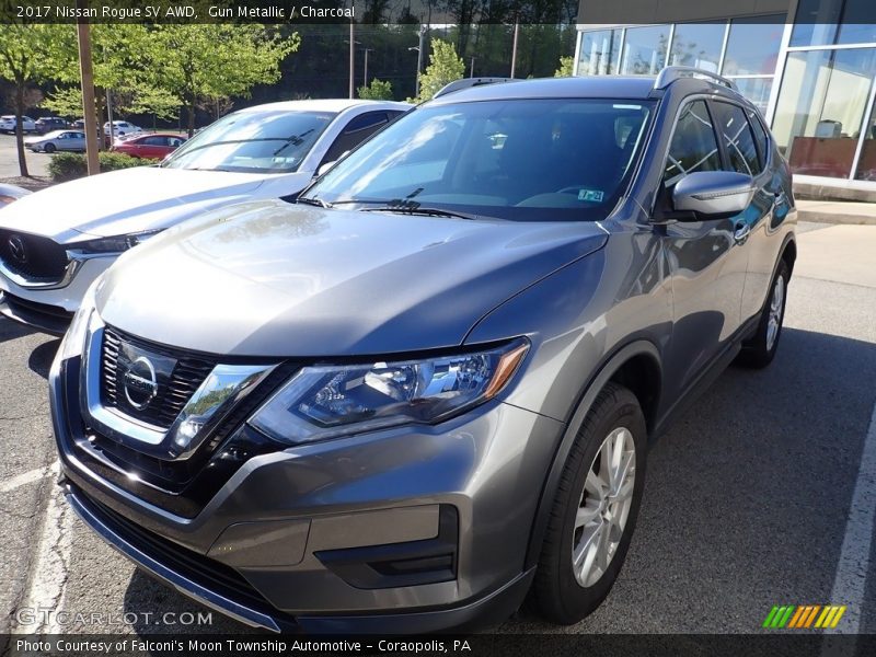Gun Metallic / Charcoal 2017 Nissan Rogue SV AWD