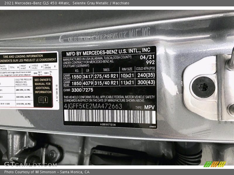 Selenite Gray Metallic / Macchiato 2021 Mercedes-Benz GLS 450 4Matic