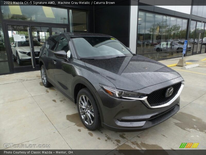 Machine Gray Metallic / Caturra Brown 2021 Mazda CX-5 Signature AWD