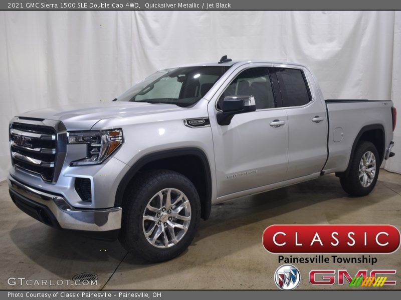 Quicksilver Metallic / Jet Black 2021 GMC Sierra 1500 SLE Double Cab 4WD