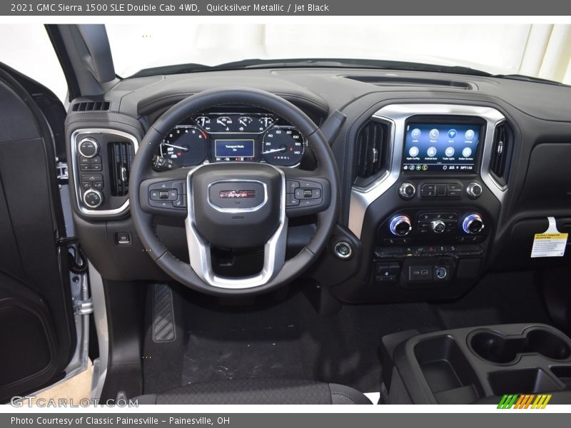 Quicksilver Metallic / Jet Black 2021 GMC Sierra 1500 SLE Double Cab 4WD