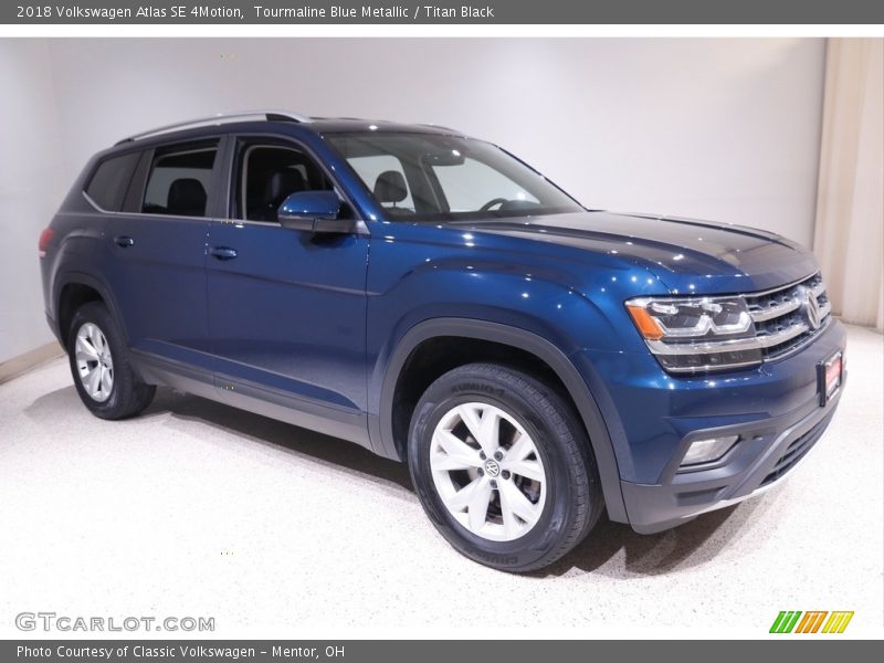 Tourmaline Blue Metallic / Titan Black 2018 Volkswagen Atlas SE 4Motion