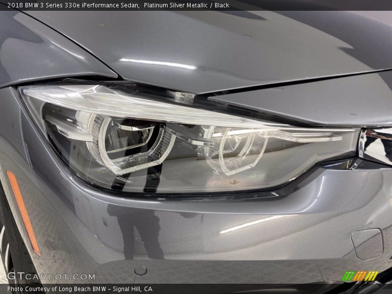 Platinum Silver Metallic / Black 2018 BMW 3 Series 330e iPerformance Sedan
