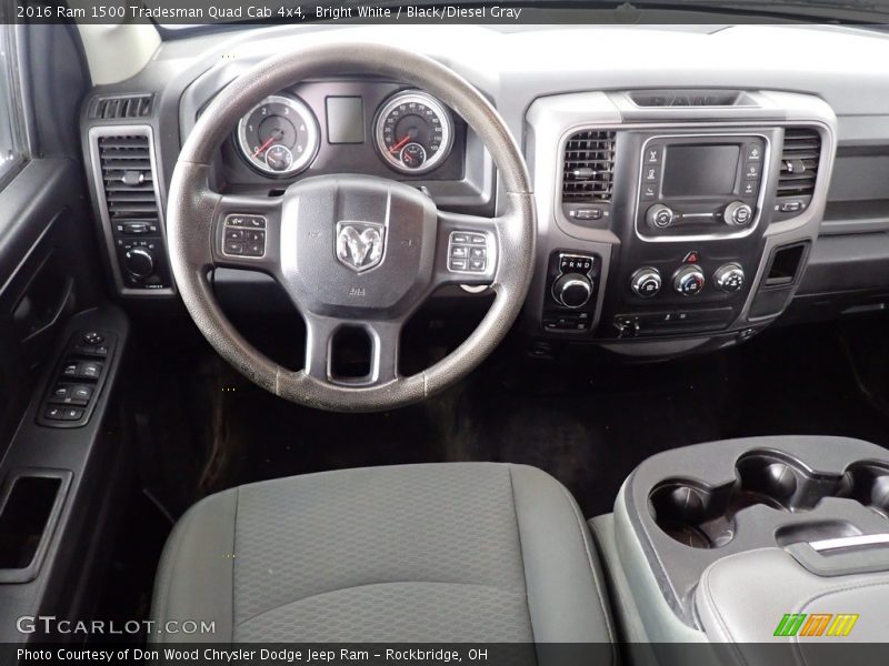 Bright White / Black/Diesel Gray 2016 Ram 1500 Tradesman Quad Cab 4x4