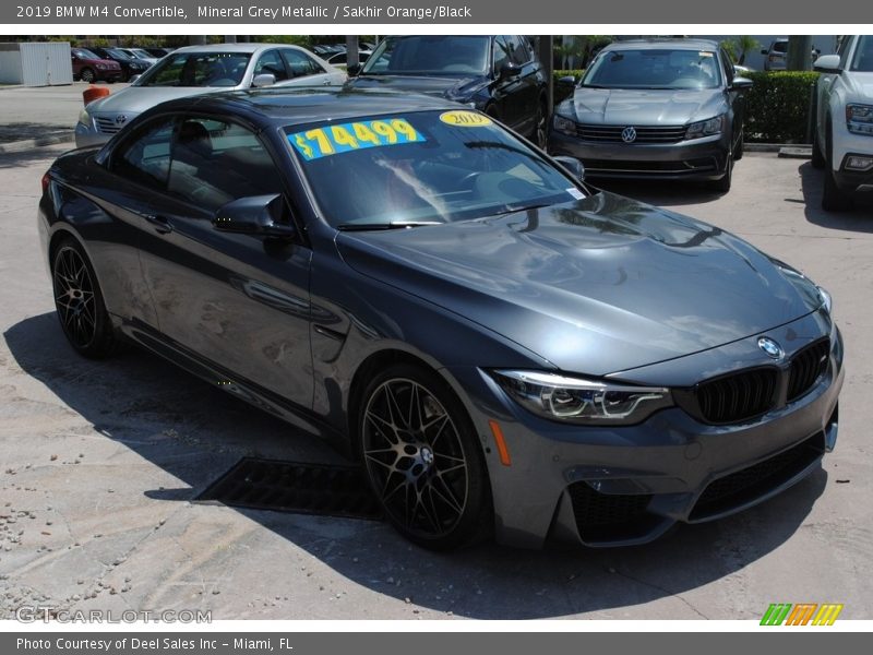 Mineral Grey Metallic / Sakhir Orange/Black 2019 BMW M4 Convertible