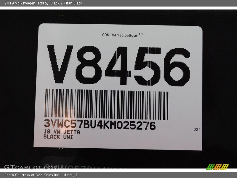 Black / Titan Black 2019 Volkswagen Jetta S
