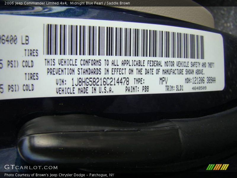 Midnight Blue Pearl / Saddle Brown 2006 Jeep Commander Limited 4x4