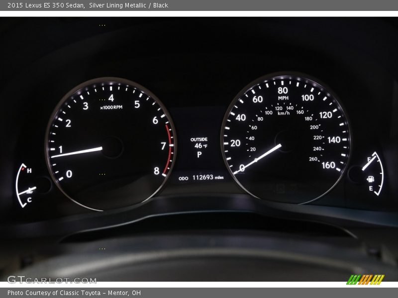 Silver Lining Metallic / Black 2015 Lexus ES 350 Sedan