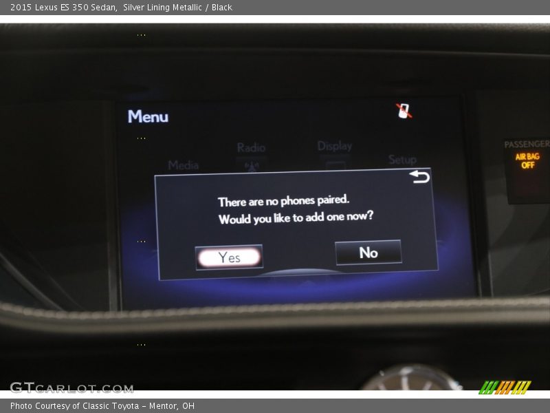 Silver Lining Metallic / Black 2015 Lexus ES 350 Sedan