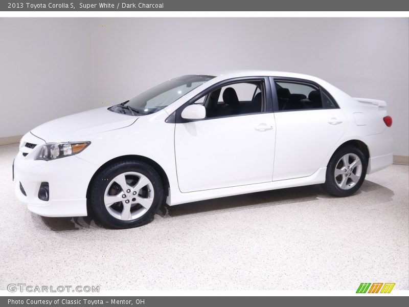 Super White / Dark Charcoal 2013 Toyota Corolla S