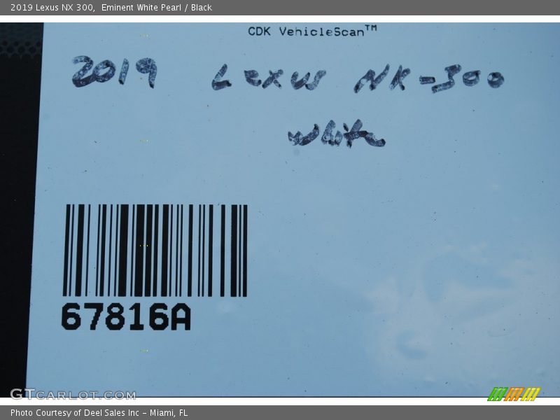Eminent White Pearl / Black 2019 Lexus NX 300