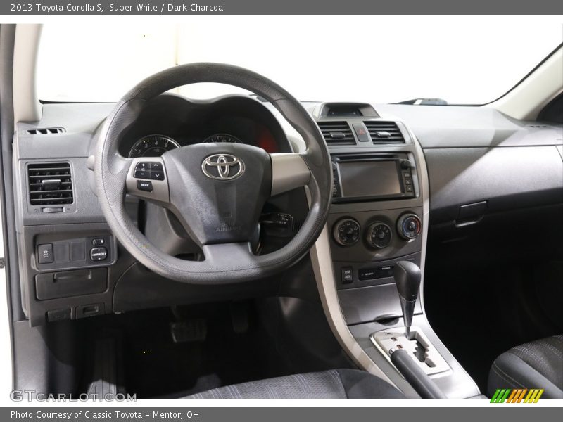 Super White / Dark Charcoal 2013 Toyota Corolla S