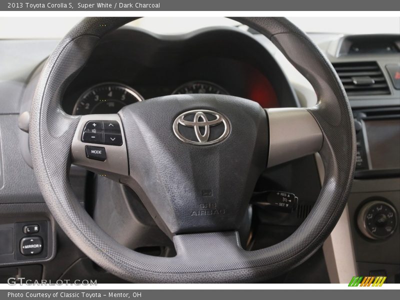 Super White / Dark Charcoal 2013 Toyota Corolla S