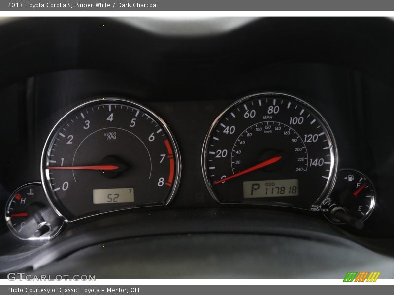 Super White / Dark Charcoal 2013 Toyota Corolla S