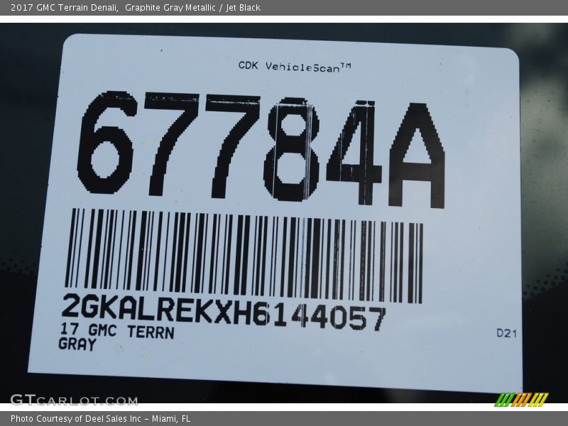 Graphite Gray Metallic / Jet Black 2017 GMC Terrain Denali