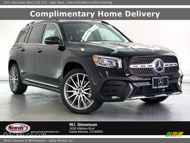 Night Black / Black/DINAMICA w/Red Stitching 2021 Mercedes-Benz GLB 250