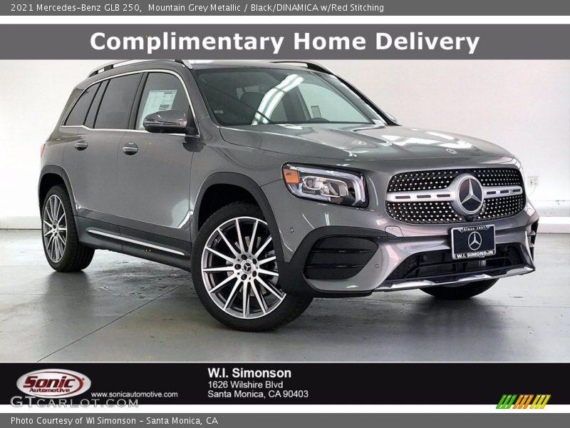 Mountain Grey Metallic / Black/DINAMICA w/Red Stitching 2021 Mercedes-Benz GLB 250