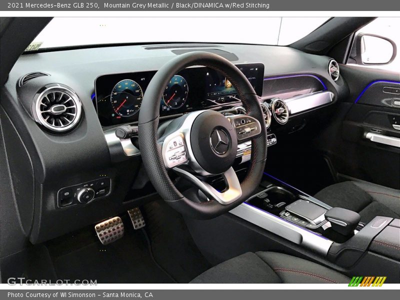 Mountain Grey Metallic / Black/DINAMICA w/Red Stitching 2021 Mercedes-Benz GLB 250