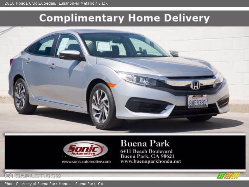 Lunar Silver Metallic / Black 2016 Honda Civic EX Sedan