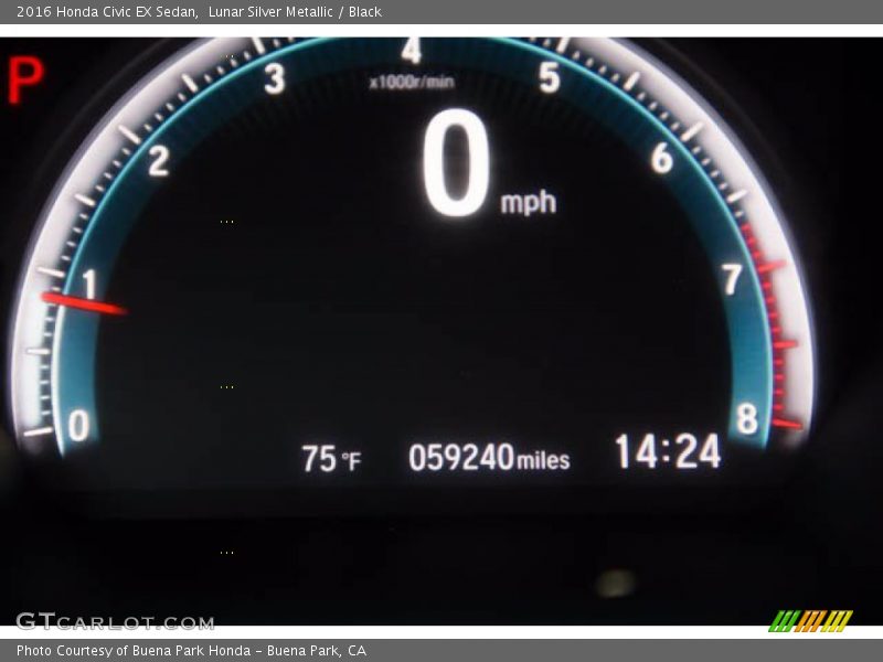 Lunar Silver Metallic / Black 2016 Honda Civic EX Sedan