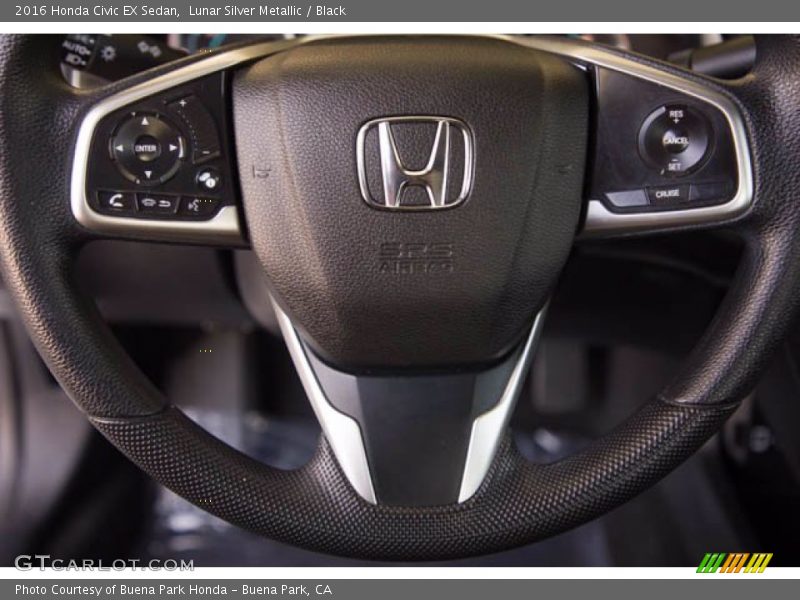 Lunar Silver Metallic / Black 2016 Honda Civic EX Sedan