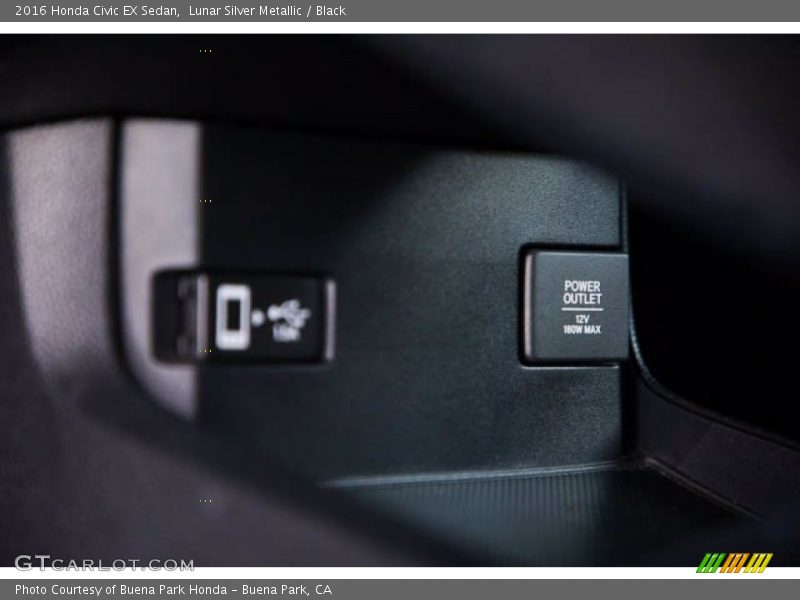 Lunar Silver Metallic / Black 2016 Honda Civic EX Sedan