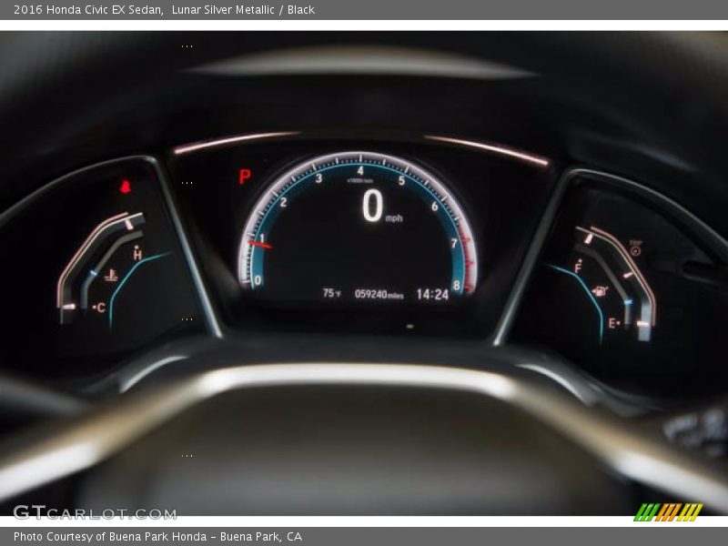 Lunar Silver Metallic / Black 2016 Honda Civic EX Sedan