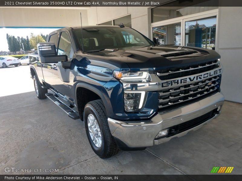 Northsky Blue Metallic / Jet Black 2021 Chevrolet Silverado 3500HD LTZ Crew Cab 4x4