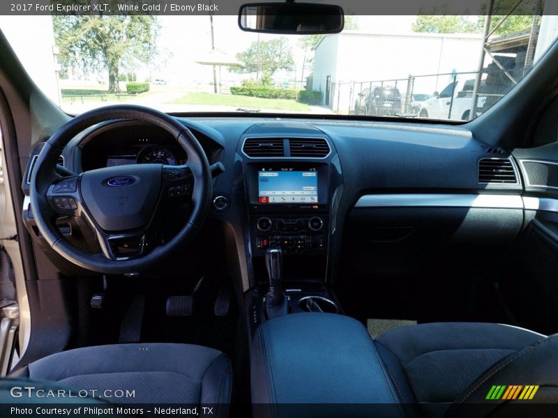White Gold / Ebony Black 2017 Ford Explorer XLT