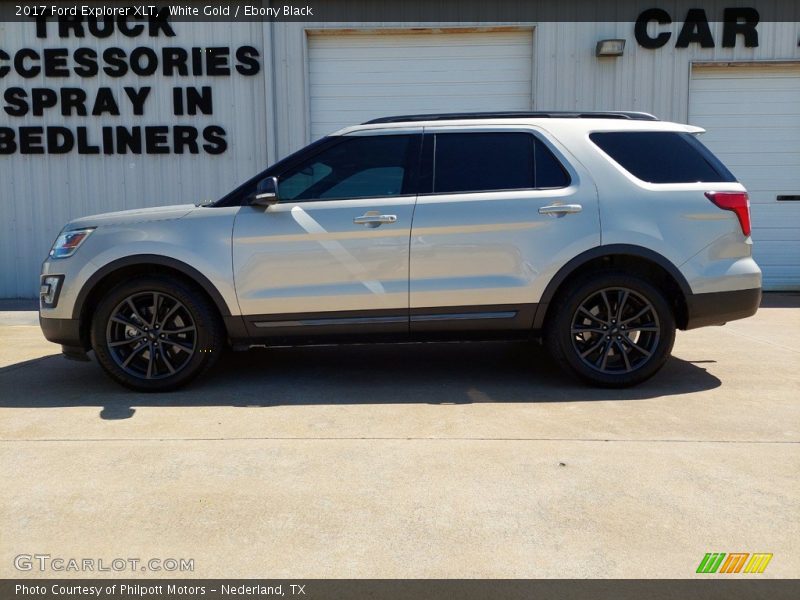 White Gold / Ebony Black 2017 Ford Explorer XLT