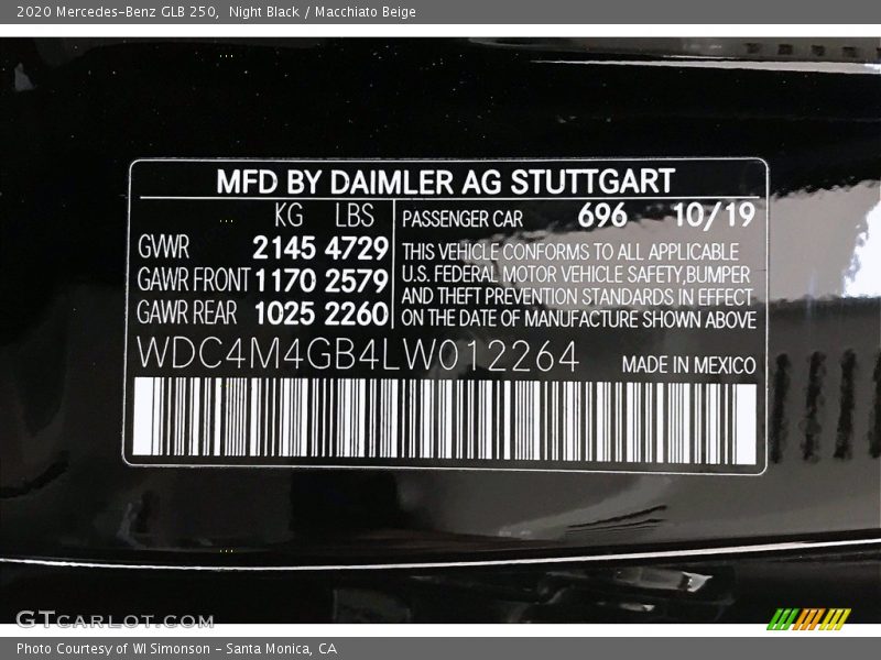 Night Black / Macchiato Beige 2020 Mercedes-Benz GLB 250