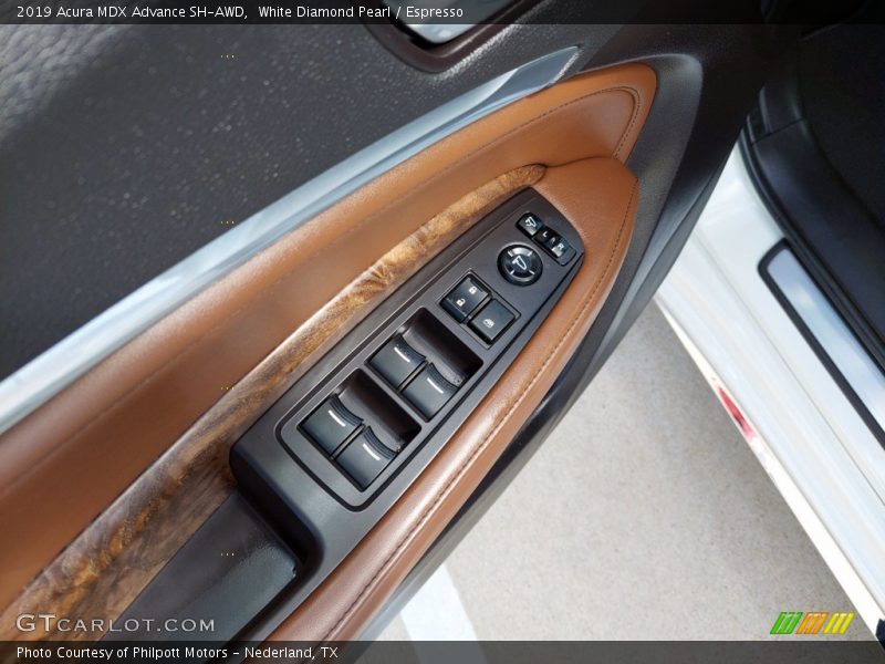White Diamond Pearl / Espresso 2019 Acura MDX Advance SH-AWD
