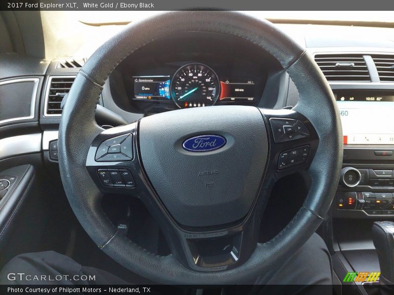 White Gold / Ebony Black 2017 Ford Explorer XLT