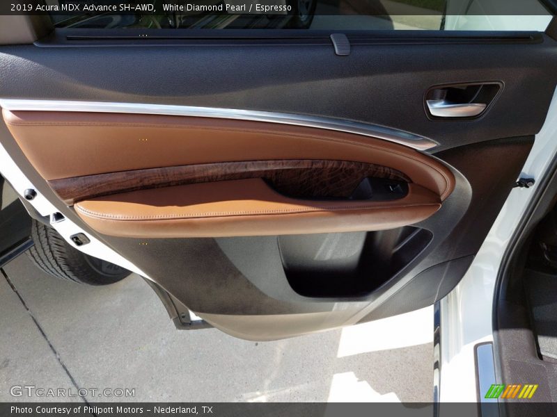 White Diamond Pearl / Espresso 2019 Acura MDX Advance SH-AWD