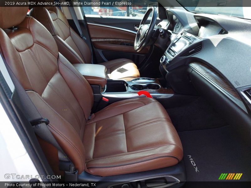 White Diamond Pearl / Espresso 2019 Acura MDX Advance SH-AWD