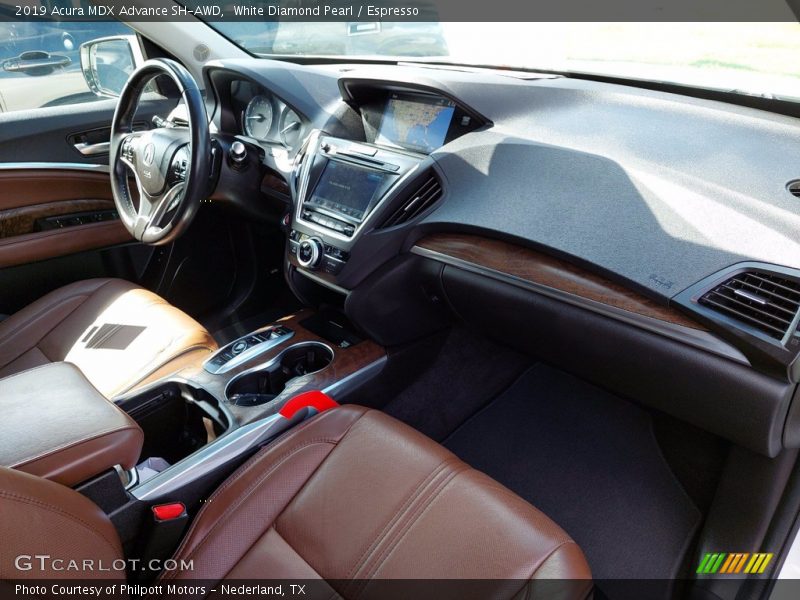 White Diamond Pearl / Espresso 2019 Acura MDX Advance SH-AWD