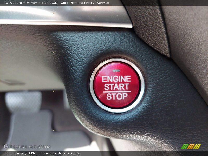 White Diamond Pearl / Espresso 2019 Acura MDX Advance SH-AWD