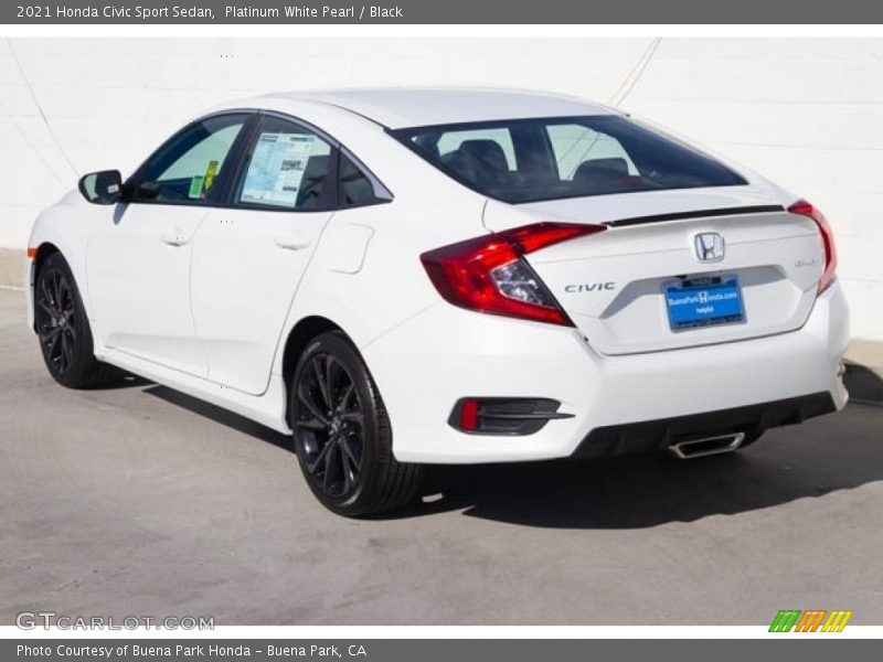 Platinum White Pearl / Black 2021 Honda Civic Sport Sedan