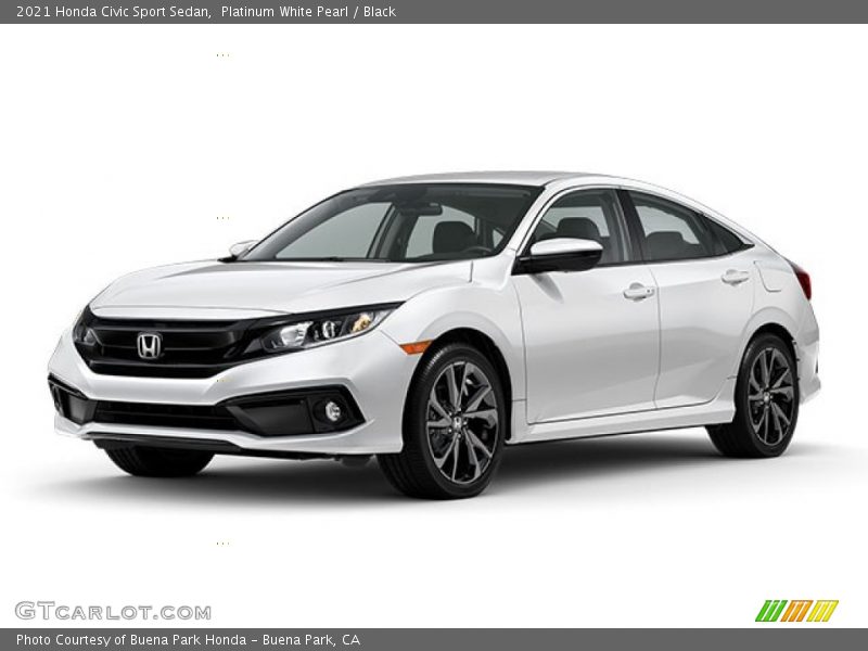 Platinum White Pearl / Black 2021 Honda Civic Sport Sedan