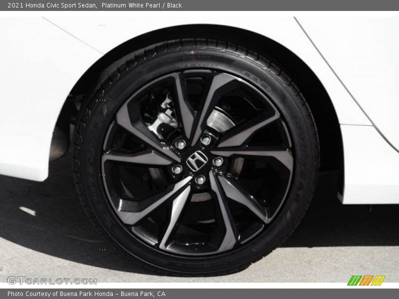 Platinum White Pearl / Black 2021 Honda Civic Sport Sedan