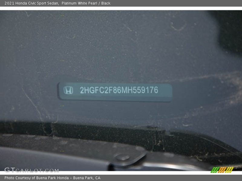 Platinum White Pearl / Black 2021 Honda Civic Sport Sedan