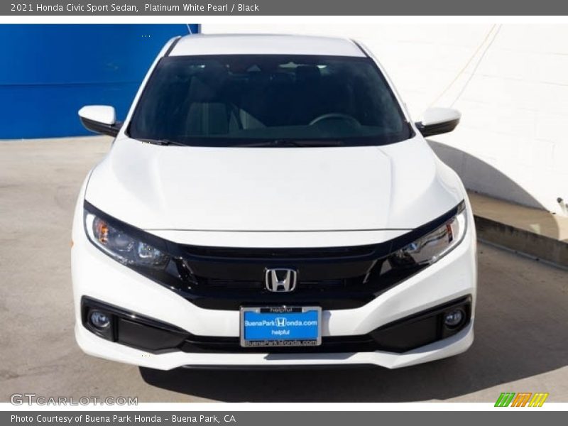 Platinum White Pearl / Black 2021 Honda Civic Sport Sedan